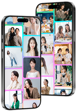 iphoneの画面に人がたくさん写っています